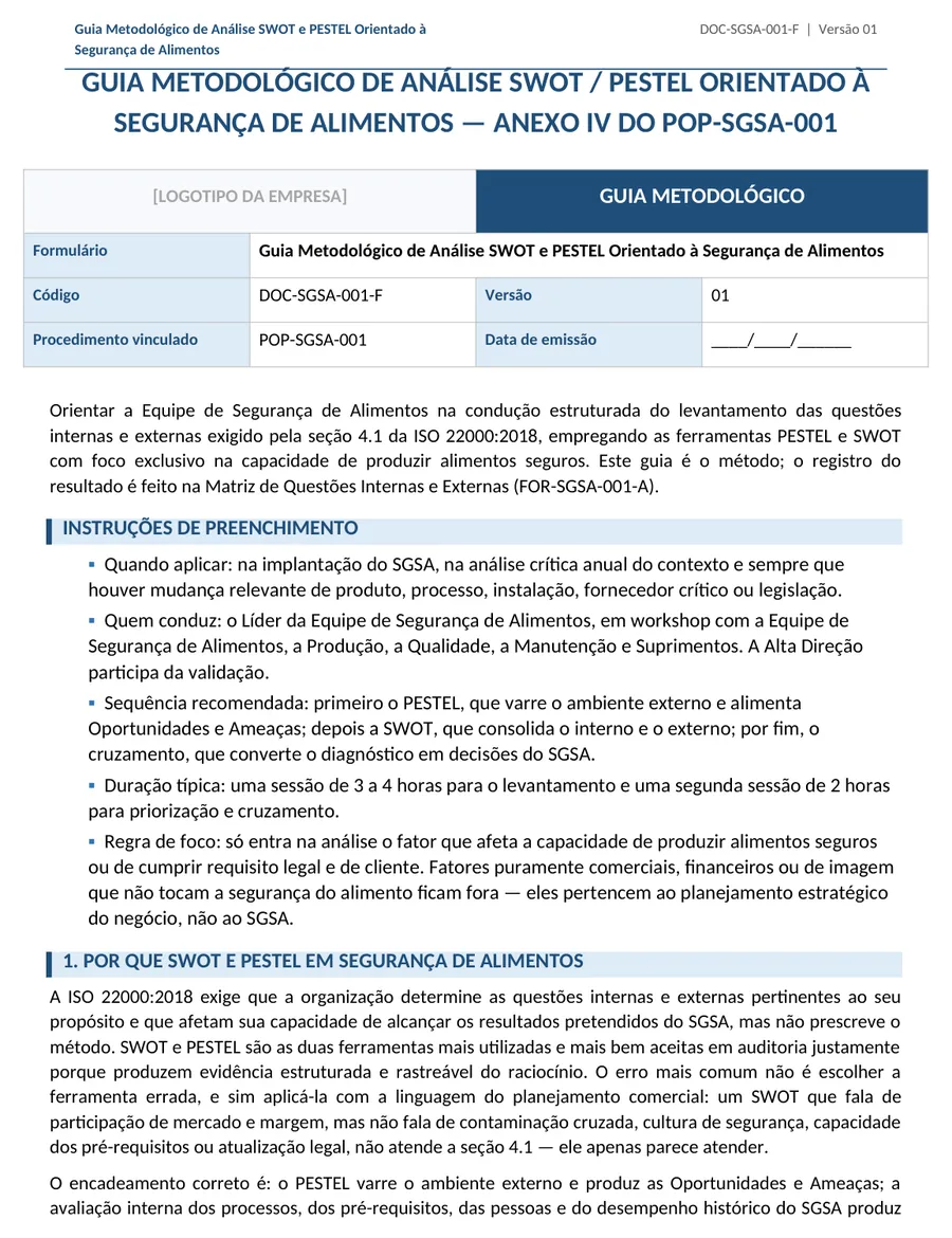 Trecho real do arquivo DOC-SGSA-001-F-guia-swot-pestel-seguranca-alimentos (Word)